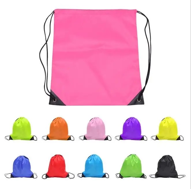 Nylon Polyester Easy Carry Foldable Drawstring Bag Recycle Backpack Travel Bag