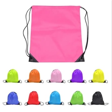 Nylon Polyester Easy Carry Foldable Drawstring Bag Recycle Backpack Travel Bag