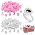 100Pcs Disposable Rings for Eyelashes Extension Finger Glue Ink Holder Easy to Make Volume Fans Lashes Tattoo Nail Art Adhesive