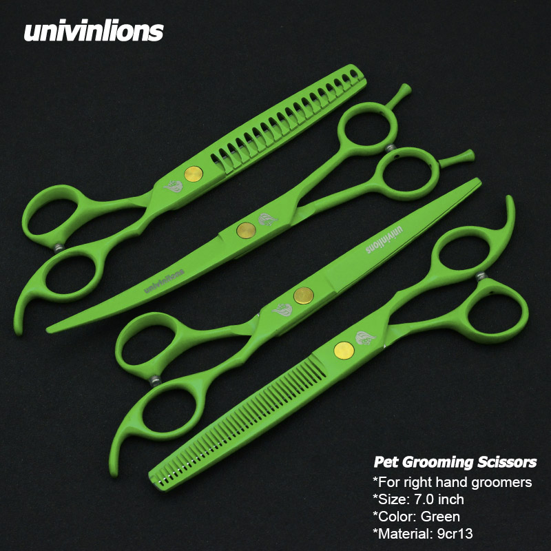 univinlions 7" dog grooming scissors pet dog shears animals cat cutting scissors dog thinning scissors up curved shear tools kit