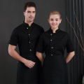 Restaurant Uniforms Shirts Solid Color Short Sleeve Chef Jacket Food Service Hotel Kitchen Work Clothes Men Women Chef Coat