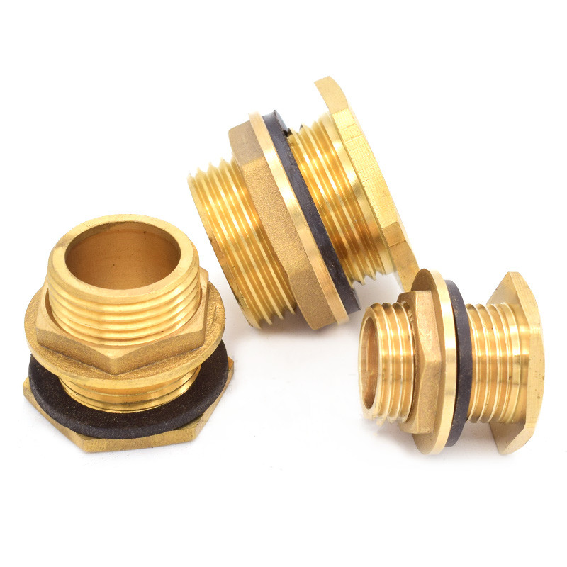 Brass Water Tank Connector 1/2" 3/4" 1" BSP Threaded Male Pipe Plumbing Fittings Bulkhead Nut Jointer