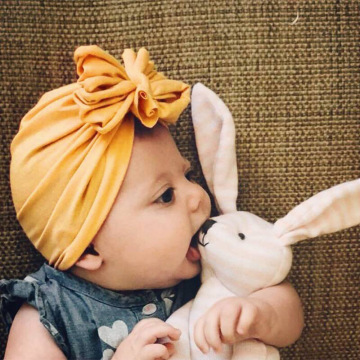 New Stripe Bowknot Baby Hat Cute Baby Girl Beanie Cap Soft Kids Children Knot Infant Toddler Spring Summer Hat Bonnet