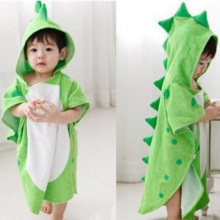 Kids Boys Bathrobes Beach Towel Enfant Sleepwear Hoodie Bath Robe Children Bathrobe for Girls Dinosaur Polyester