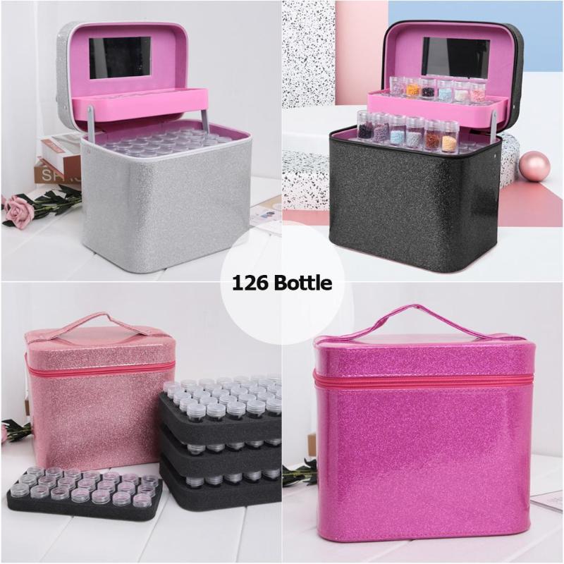 126 Bottles Diamond Painting Storage Case Box Shock-proof and Anti-Friction Beads Nails Cross Stitch Case Organizer Embroidery