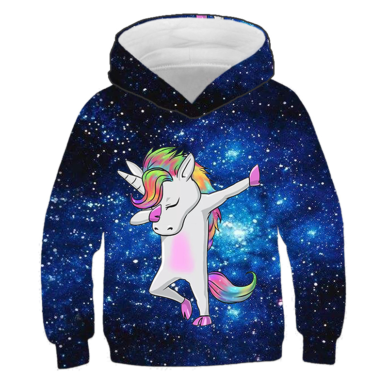 Cute Unicorn Cartoon Sweatshirt For Girl Hoodies Kids Sweater Baby Girls Tops Boys Hoodies Dinosaur Children's Clothes Thin Coat