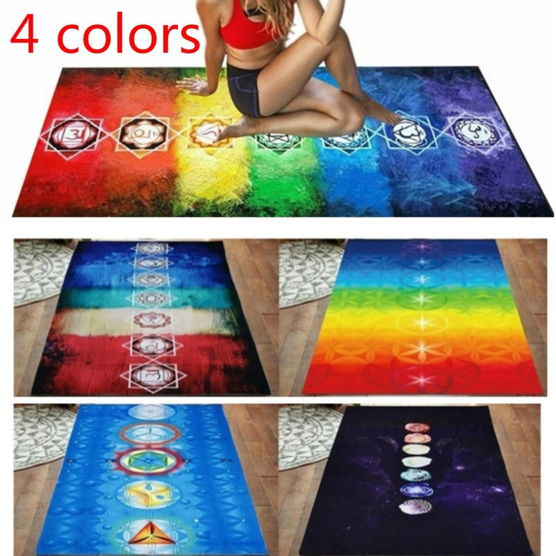 Tapestry Yoga Mat Scarf Shawl Colorful Polyester Tassel 150x75cm Breathable For Beach WHShopping