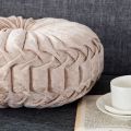 European Style Throw Pillow Luxury Velvet Cushion Pleated Fabric Handmade Round Wheel Pumpkin Seat Cushions