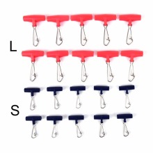 10PCS/set Plastic Head Fishing Sinker Slip Clip Clear Swivel With Hooked Snap Fishing Weight Slide For Braid Fishing Line