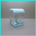 Best selling fashion new design custom disposable feature sky blue printed clear plastic wedding cake box
