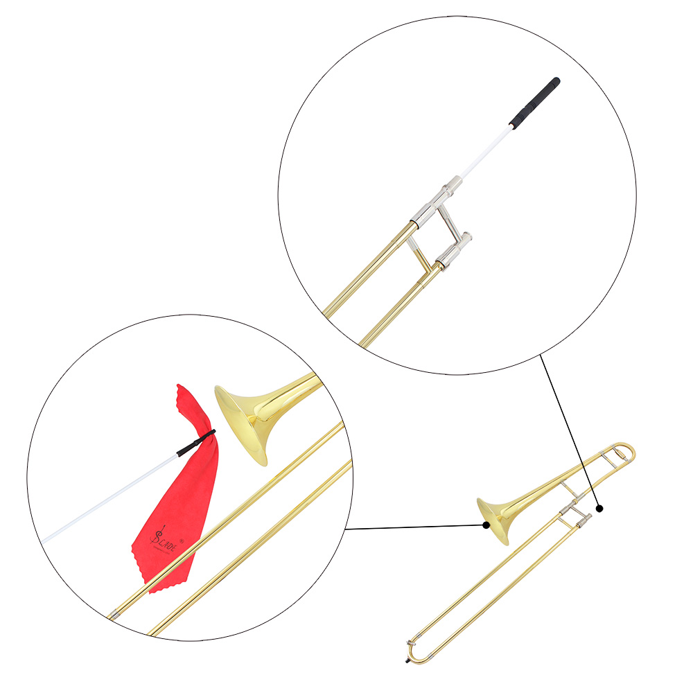 Trombone Steel Cleaning Rod Stick Plastic Handle Trombone Cleaning Rod Brass Instrument Accessories