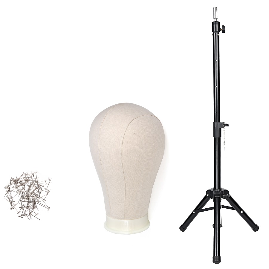 Alileader 21-25inch Block Mannequin head with stand adjustable tripod for Wig Making Training Head Holder Hair Extension Display