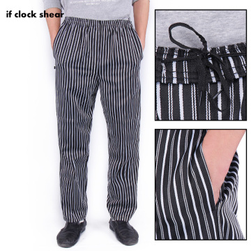 High Quality Chef work clothes men cooker pant hotel restaurant uniform bakery catering Breathable kitchen elastic trousers New