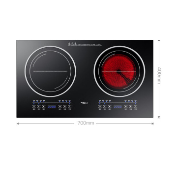 Home Built-in Panel Cooktop Double-burner Electric Cooktop Induction Cooker And Ceramic Cooker Double Stove Embedded Dual Use