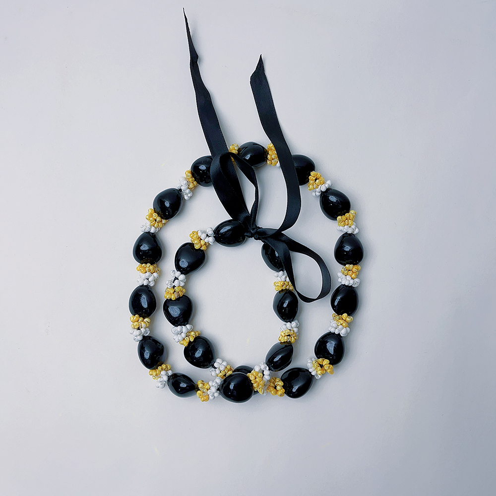 Kn Jn029 Kukui Nut And Shell Lei