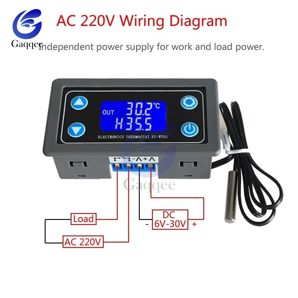 10A LCD Display Digital Temperature Controller Regulator Thermocouple Thermostat Sensor 12V 24V With NTC-10K B3950 Probe cable