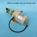 500FG assembly with 12V/24V heating wire Fuel Filter Marine Boat Trucks 90GPH Boat Engine Fuel Water Separator