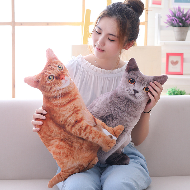 New 50cm Simulation Plush Cat Pillows Soft Stuffed Animals Cushion Sofa Decor Cartoon Plush Toys for Children Kids Gift