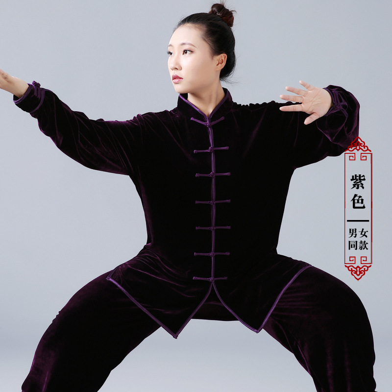 Women Red Color Mandarin Collar Martial Arts Tai Chi Suits Long Sleeve Tang Suit Taiji Clothes Kung Fu Uniform Wushu Shirt Pants