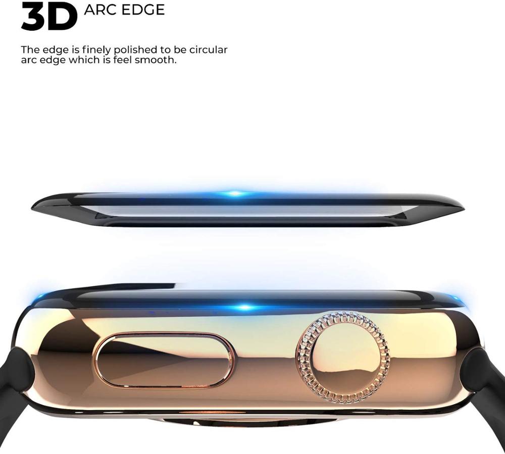 3D Edge HD Tempered Glass for Apple Watch Series 3 2 1 38MM 42MM Screen Protector film for iWatch 4/5/6/SE 40MM 44MM Full glue