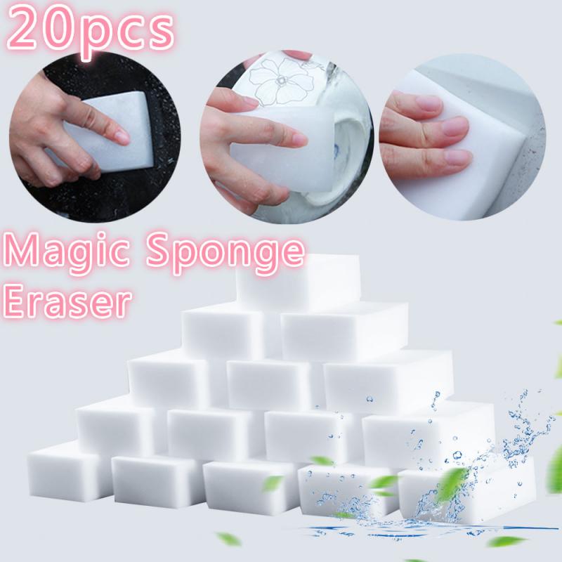 20PC 100x60x20mm Nano Magic Eraser Sponge Melamine Sponge Kitchen Bathroom Office Cleaning Tool Accessories Dish Kitchen Gadgets