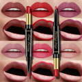 QIBEST 2 In1 Double Head Lipstick Lip Liner Pencils Waterproof Pigments Lipliner Pen Lip Makeup Cosmetic TSLM2