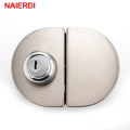 NAIERDI Double Glass Door Lock 304 Stainless Steel Single Open Frameless Door Hasps For 10-12mm Thickness Furniture Hardware