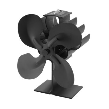 4-Blade Heat Powered Stove Fan for Wood Log Burner Fireplace Increases 80% More Warm Air than 2 blade Fan Fireplace
