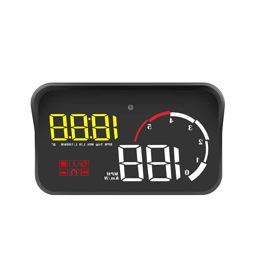 WiiYii New M10 HUD OBD2 head up display Windshield Projector overSpeed Security Alarm Water temparature RPM With Lens Hood