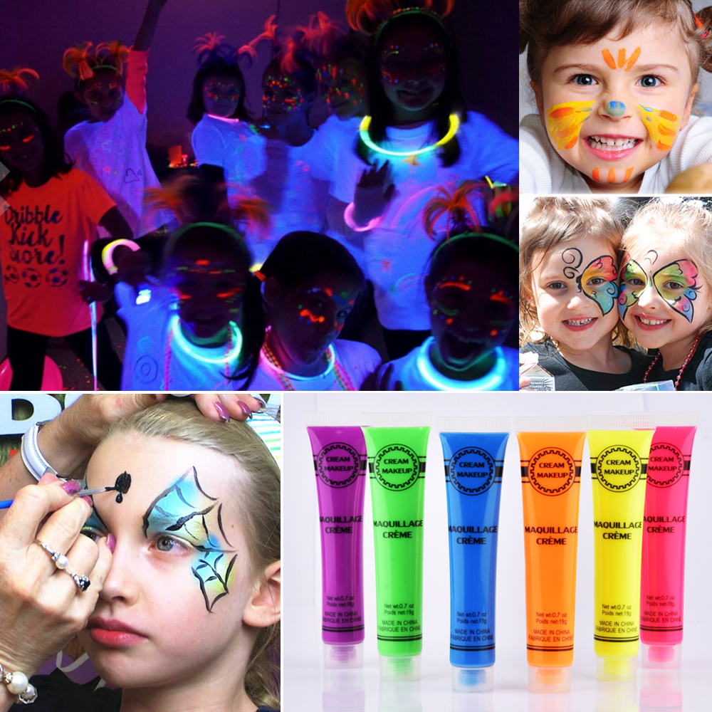 2018 Glow in Dark Face Body Paint Football Match Soccer Fans Cheering Squad Body Art Glow Flash Makeup Halloween Party Supplies (9)