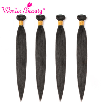 Peruvian Straight Hair Bundles Wonder Beauty 100% Human Hair Natural Black 8- 30 inches Non Remy Hair Extension 3 or 4 Piece