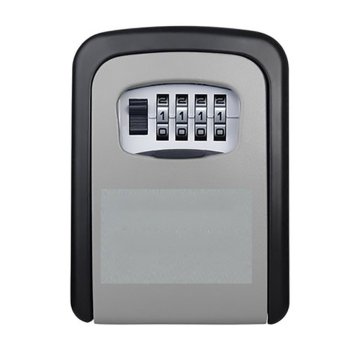 New Key Lock Box Wall Mounted Aluminum alloy Key Safe Box Weatherproof 4 Digit Combination Key Storage Lock Box Indoor Outdoo