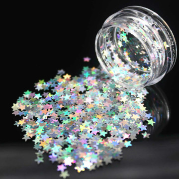 1 Box Silver Acrylic Powder Crystal Polymer Nail Art Design Builder False Tips Nails Art Builder Manicure Nail Polymer Stars