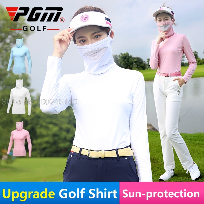 Womens Shirts Golf Clothing Summer Ladies Tops Ice Silk Sunscreen Bottoming Cool Long Sleeved Shirt Outdoor Sports Team Clothes