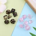 7 Pcs/Set New Game Dice Transparent Fashion Dices Multi-side Desktop Games Party Play Gifts Polyhedral Black/Pink