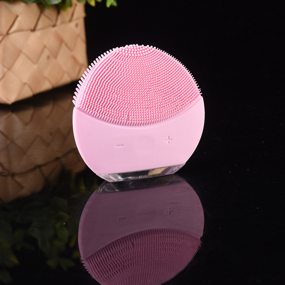 Electric Silicone Face Cleansing Brush Mini Sonic Vibration Massage Waterproof Facial Cleansing Deep Pore Cleanser Battery/usb