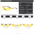 AOWEAR Men's Polarized Night Vision Glasses for Driving Goggles Aluminum Yellow Sunglasses Men High Quality Driver Eyewear