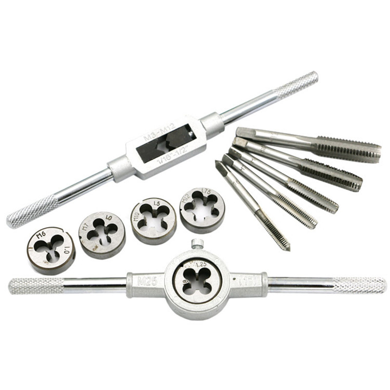 8/12/20pcs Multifunction Die Wrench Set Screw Tap Die Set External Thread Cutting Tapping Hand Tool Kit Thread Screwdriver