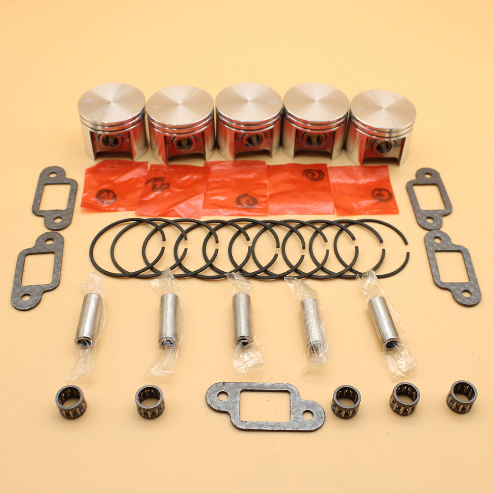 5Pcs/lot 42.5mm Piston Rings Bearing Muffler Gasket Kit Fit STIHL MS250 MS 250 025 Chainsaw Engine Motor Parts