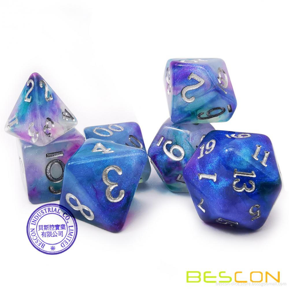 Bescon Magical Stone Dice Set Series, 7pcs Polyhedral RPG Stone Dice Set