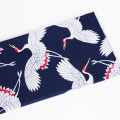 100cm*145cm Crane Printed linen cotton Textiles Japan Fabric Design