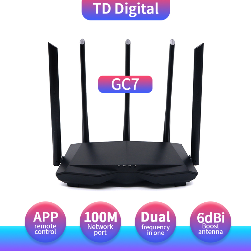 FSD Wireless AC1200 WiFi Router with 2.4G/5.0G High Gain Antenna Home Coverage Dual Band Wireless Router,App Control