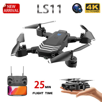 XKJ New RC Drone LS11 WIFI FPV With HD 4K Camera Hight Hold Mode One Key Return Foldable Arm RC Quadcopter Drone For Gift