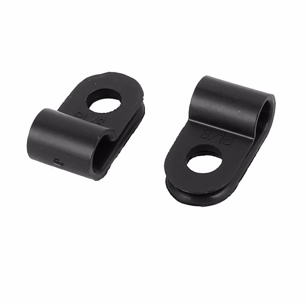 UXCELL 50Pcs Hot Sale Black Plastic R Type Cable Clip Clamp For 4.7mm Dia Wire Hose Tube 19 x 10 x 7mm Easy Assembly Light Weigh