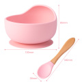 AngelaKids Silicone Baby Feeding Bowl Tableware Waterproof Spoon Non-Slip crockery BPA Free Silicone Dishes For Baby Bowl Plate