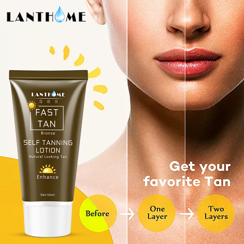 2pcs Bronzer Body Self Sun Tanning Enhance Lotion Fake Tan Cream Natural Bronzer Sunscreen Tanner Lotion Skin Darken Sun Tan Oil