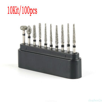 10Kit/100pcs Creamics/Composite Polishing Dental Diamond Burs Drill Kit High-Speed