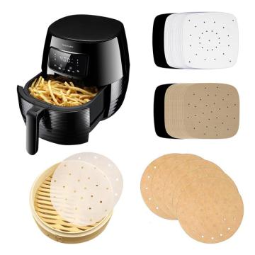 100 Steaming Basket Mat Air Fryer Steamer Liners Premium Perforated Wood Pulp Papers Non-Stick Baking Cooking Tools Accessories