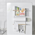 Magnetic Adsorption Refrigerator Side Rack Wall-mounted Kitchen Paper Towel Shelf Rack Organizer Multi-function Storage Holder