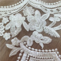 LFY Off White Rayon Top quality Bridal Embroidery Lace fabric Nigerian African French Chantilly Lace Fabric ,Mesh Tulle Fabric